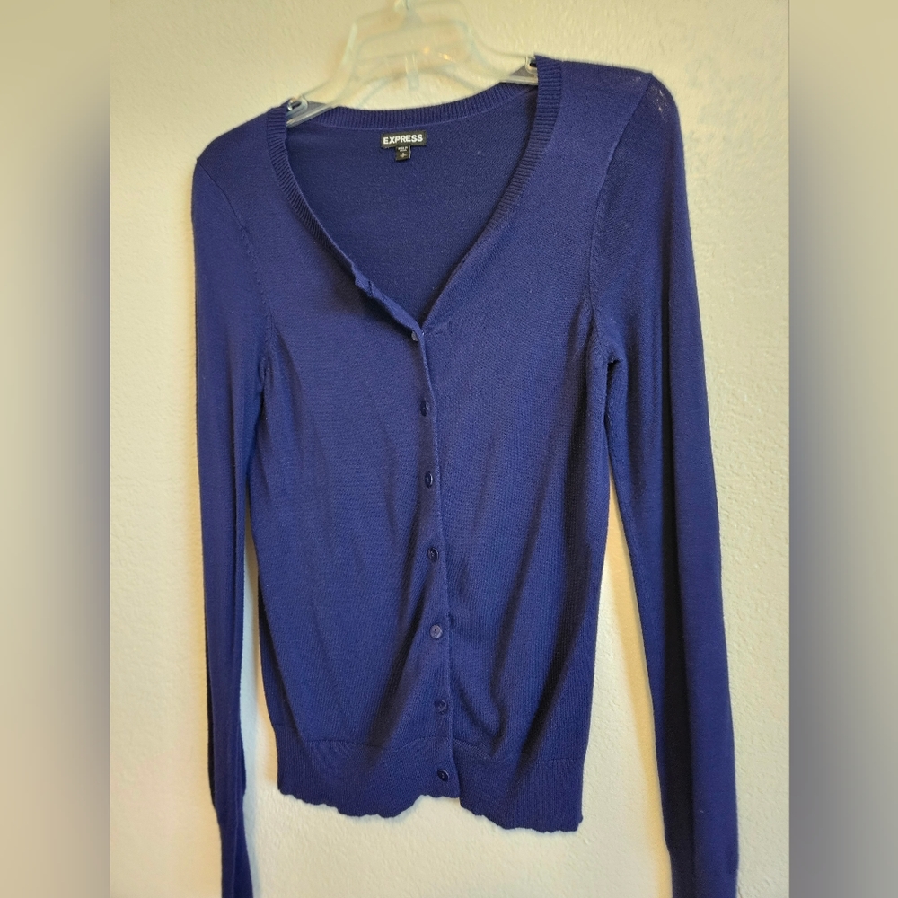 Blue button up cardigan